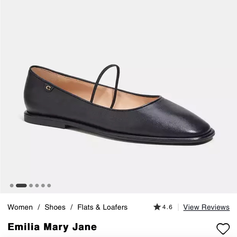 Coach Emilia Mary Jane Black Flats